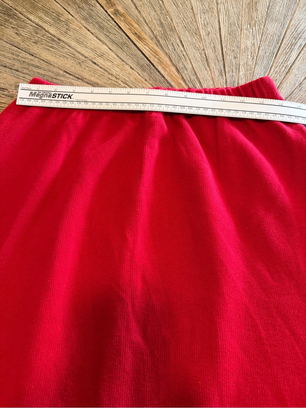 Vintage Gabrielle Red Cotton Sweater Knit Column Skirt L Made USA 1990’s - Picture 7 of 10